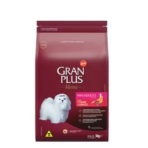 Ração Gran Plus Cães Adultos Mini Carne E Arroz 3 Kg