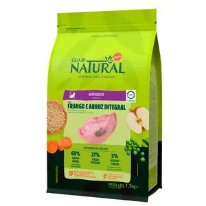 Raço Guabi Natural Gatos Adultos Frango E Arroz Integral