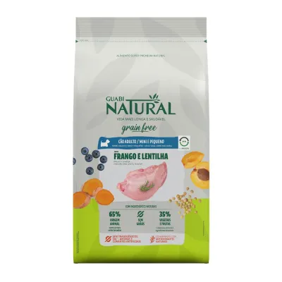 Ração Guabi Natural Grain Free Cães Adultos Raças Mini Pequeno Frango E Lentilha 1kg