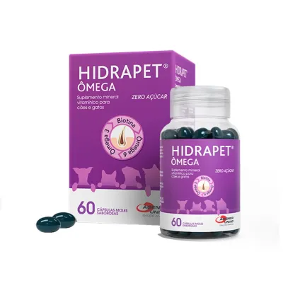 Suplemento Mineral Vitamínico Hidrapet Ômega Zero Açúcar Agener 60 Cápsulas