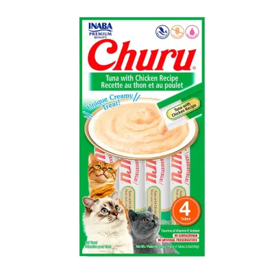 Petisco Churu Atum E Galinha Para Gatos 56 G