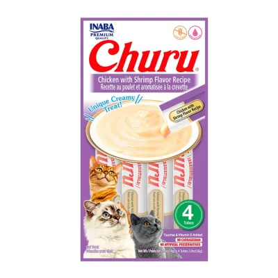 Petisco Churu Galinha E Camarão Para Gatos 56g