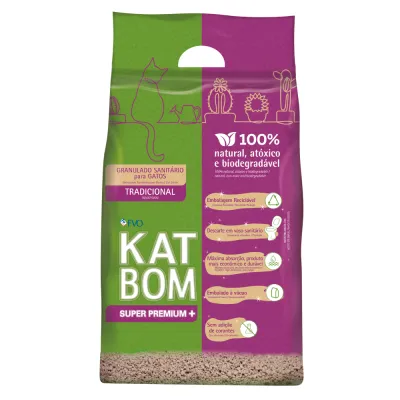 Areia Para Gato Katbom Natural Granulado Higiênico 3kg