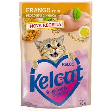 Ração Úmida Kelcat Frango Com Brócolis E Linhaça 85g