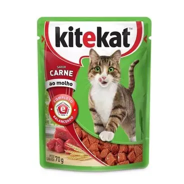 Ração Úmida Kitekat Carne Ao Molho 70g