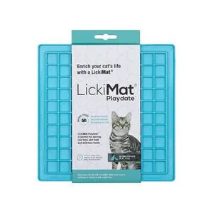 Lickimat Cat Playdate Turquoise Feeding Mat