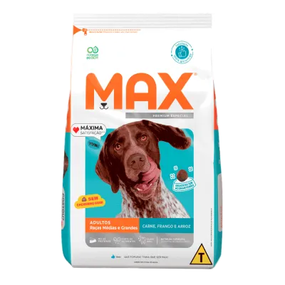 Ração Max Para Cães Adultos Raças Médias E Grandes Carne, Frango E Arroz 15kg