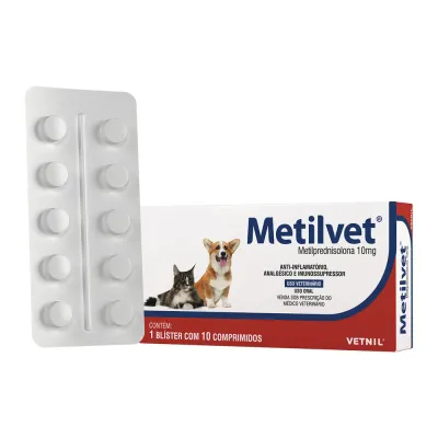Anti-Inflamatório Metilvet 10mg 10 Comprimidos