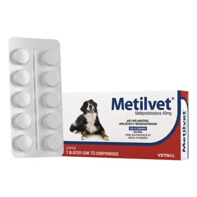 Anti-Inflamatório Metilvet 40mg 10 Comprimidos
