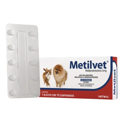 Anti-Inflamatório Metilvet 5mg 10 Comprimidos