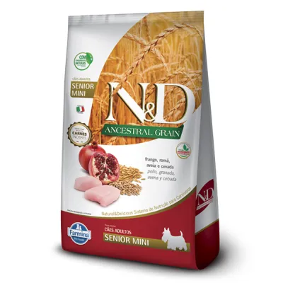 Ração N&D Ancestral Grain Cães Sênior Mini Frango 2.5kg