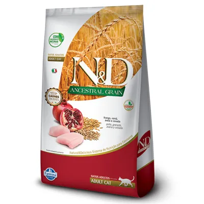 Ração N&D Ancestral Grain Gatos Adultos Frango E Romã 400g