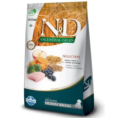 Ração N&D Ancestral Selection Cães Filhotes Médios 15kg