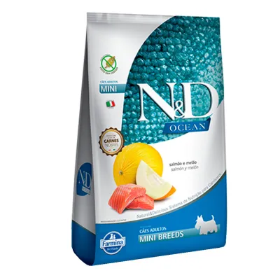 Ração N&D Ocean Cães Adultos Raças Pequenas Salmão E Melão 800g