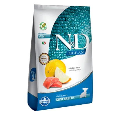 Ração N&D Ocean Cães Filhotes Raças Pequenas Salmão E Melão 800g