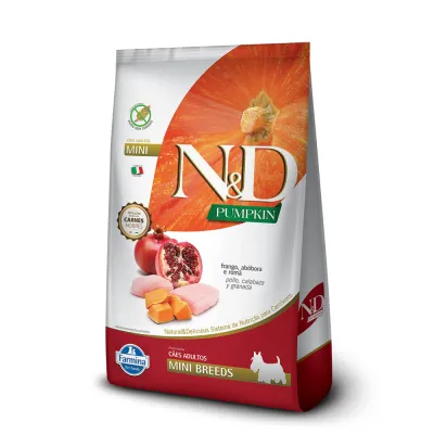 Ração N&D Pumpkin Cães Adultos Raças Pequenas Frango, Abóbora E Romã 2,5 Kg