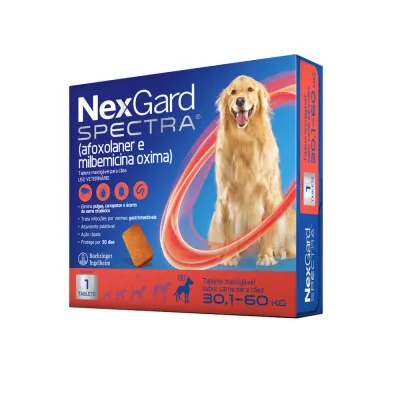 Nexgard Spectra Antipulgas E Vermífugo Cães 30 A 60 Kg 1 Tablete