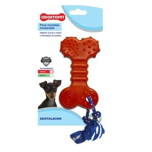 Mordedor Osso Dentalbone Flat Com Corda Ces Até 22kg Vermelho Odontop