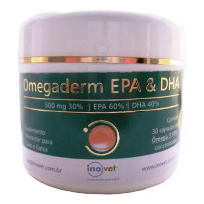 Omegaderm 30% 500 Mg Epa E Dha 30 Cápsulas Inovet