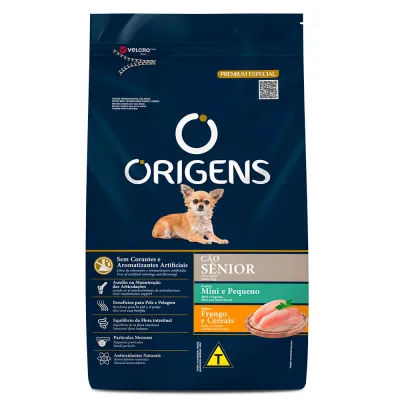 Ração Origens Cães Sênior Mini e Pequeno Frango e Cereais 1kg