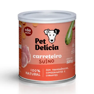Ração Úmida Pet Delícia Cães Carreteiro Suino 320g