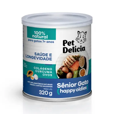 Ração Úmida Natural Pet Delícia Sênior Para Gatos Idosos +7 Anos 320 G