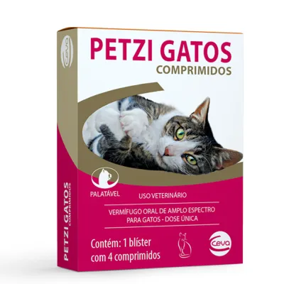 Vermífugo Petzi Gatos 4 Comprimidos