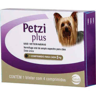 Vermífugo Petzi Plus 400mg Ceva 4 Comprimidos