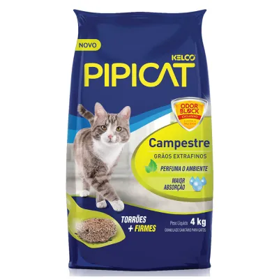 Areia Pipicat Perfumada Campestre Para Gatos 4 Kg