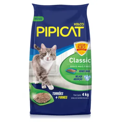 Areia Pipicat Classic Para Gatos 4 Kg