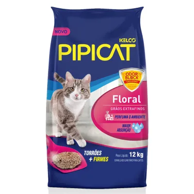 Areia Pipicat Perfumada Floral Para Gatos 12 Kg