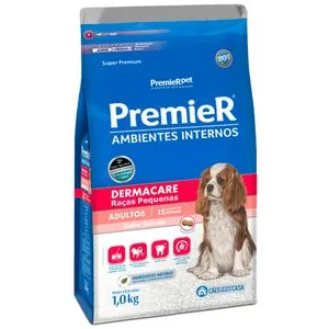 Ração Premier Ambientes Internos Dermacare Cães Adultos Raças Pequenas Salmão 1 Kg