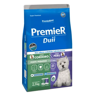 Ração Premier Duii Cães Adultos Porte Pequeno Cordeiro E Peru 2.50kg