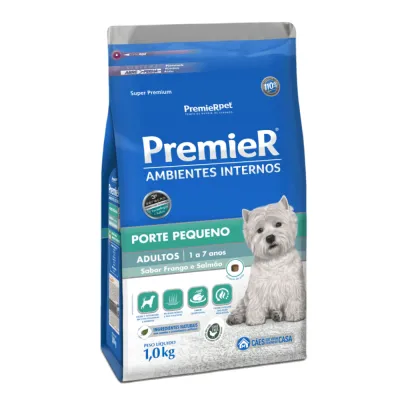 Ração Premier Ambientes Internos Cães Adultos Raças Pequenas Frango E Salmão 1kg