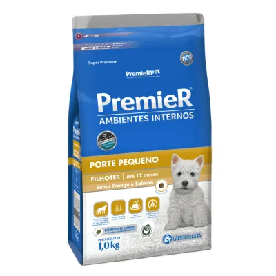 Ração Premier Ambientes Internos Cães Filhotes Raças Pequenas 1kg