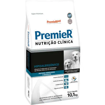 Ração Premier Nutrição Clínica Hipoalergênico Para Cães Adultos Médio E Grande Porte Sabor Mandioca 10,1kg