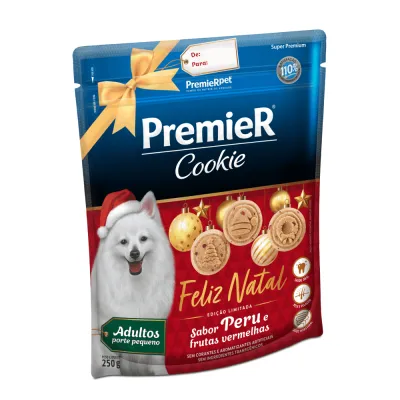 Cookie Premier Natal Cães Adultos Porte Pequeno Peru E Frutas Vermelhas 250g