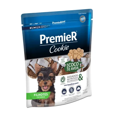 Cookie Premier Cães Filhotes Coco E Aveia 250g