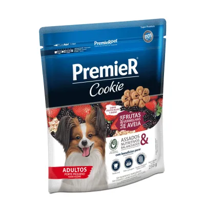 Premier Cookies Adulto Raças Peq. Frutas Vermelhas 250 Gr
