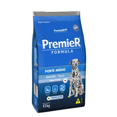 Ração Premier Formula Cães Adultos Raças Médias Frango 15kg