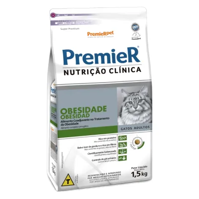 Ração Premier Nutrição Clínica Obesidade Gatos Adultos 1.5 Kg