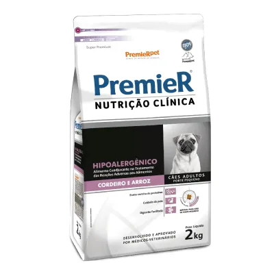 Ração Premier Nutrição Clínica Cães Hipoalergênico Pequeno Porte Cordeiro E Arroz 2kg