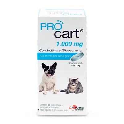 Regenerador Articular Para Cães E Gatos Pro Cart 60 Comprimidos