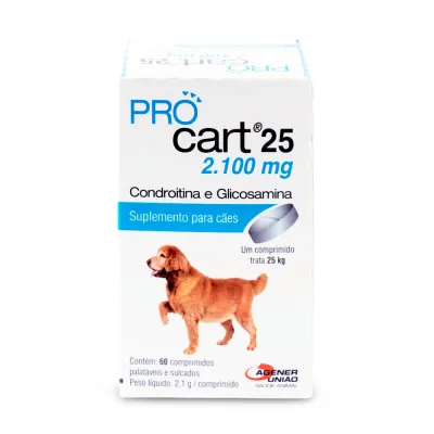 Regenerador Articular Para Cães Pro Cart 25 - 60 Comprimidos