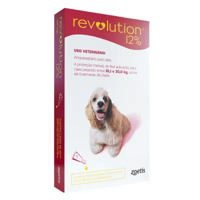 Antipulgas Revolution 12% Para Cães De 10 A 20 Kg 1 Tubo