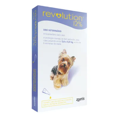 Antipulgas Revolution 12% Para Cães De 2,5 A 5 Kg 1 Tubo