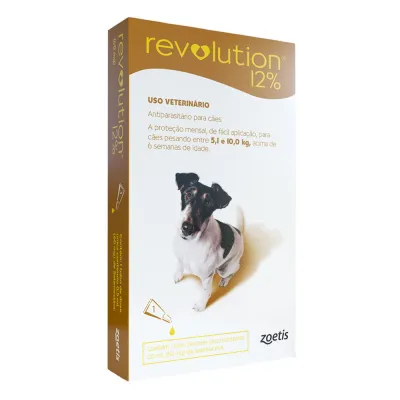 Antipulgas Revolution 12% Para Cães De 5 A 10 Kg 1 Tubo