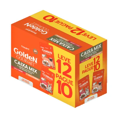 Ração Úmida Golden Gourmet Cães Adultos Porte Pequeno Frango E Carne Leve 12 Pague 10