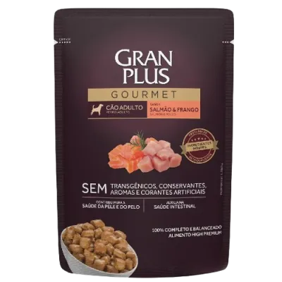 Ração Úmida Granplus Gourmet Cães Adultos Salmão E Frango 100g