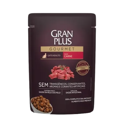 Gran Plus Sachê Gourmet Gatos Adultos Carne 85g